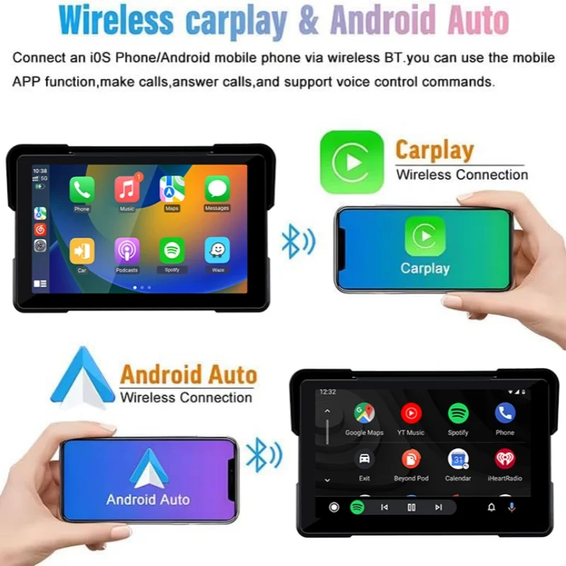 오토바이 운전자를 위한 최고의 선택, 5/7 인치 Carplay 오토바이 DVR 네비게이션 GPS
