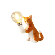

Animals Creative LED Table Lamp Modern Children's Bedroom Decoration Resin Cat Table Lights Home Decor Light Lighting Fixtures