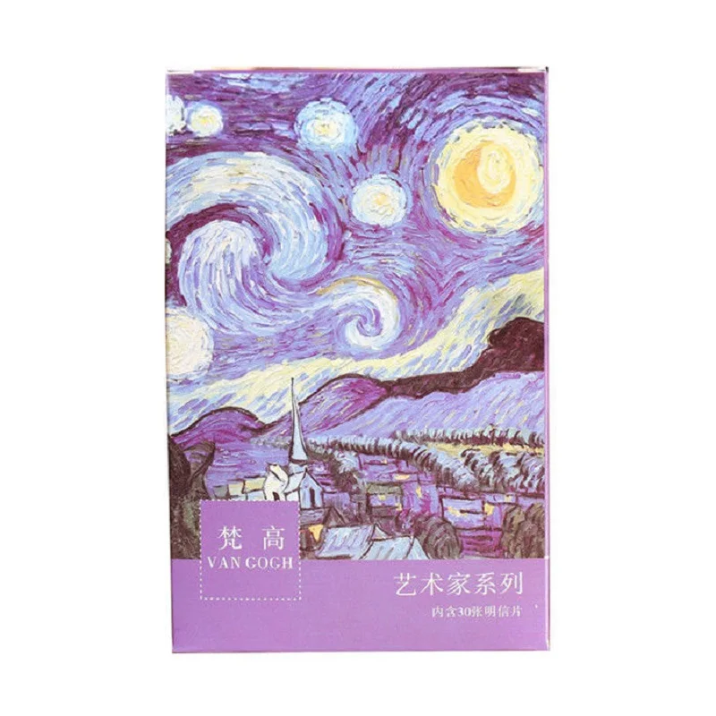 30 Sheets/Lot Van Gogh Oil Painting Postcard Vintage Van Gogh Painting Cards/Greeting Card/Wish Card/Fashion Gift