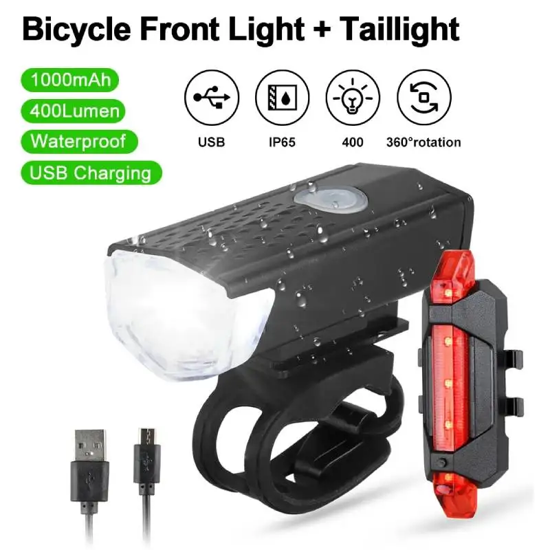 

Bicycle Light Front Rechargeable Bicycle Lantern Lamp MTB Bike Headlight Taillight Cycling LED Flashlight Bicycle Accessories