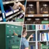 4/32Pcs Label Holders Adhesive Shelf Tag Index Card Pockets Plastic Drawers File Storage Bins Label Holder for Office Kitchen 4