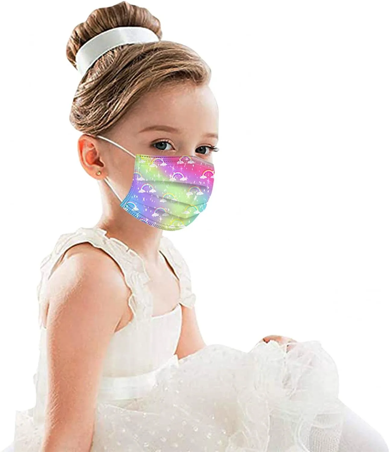 50pc Disposable Mask Children's Printed Masks For Boys And Girls Mascarilla Infantil Cubrebocas Maske Masque Headband Маска 3