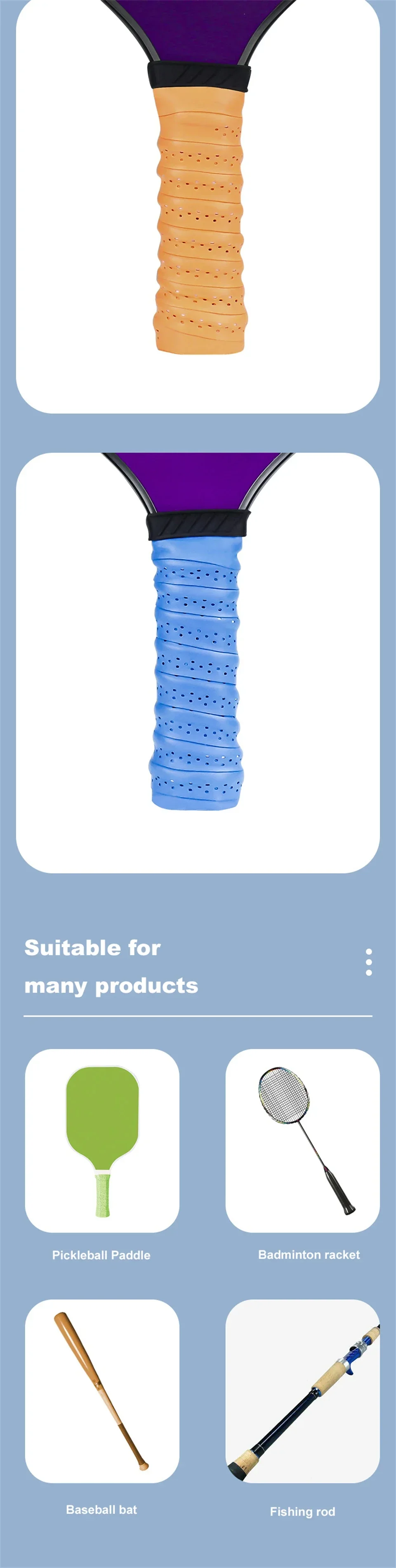 Description Picture 2 of item1Pcs Anti-slip Tennis Grip Tape Badminton Racket Overgrip Padel Tenis Racquet Over Grip Badminton Accessories Fishing Rod Squash