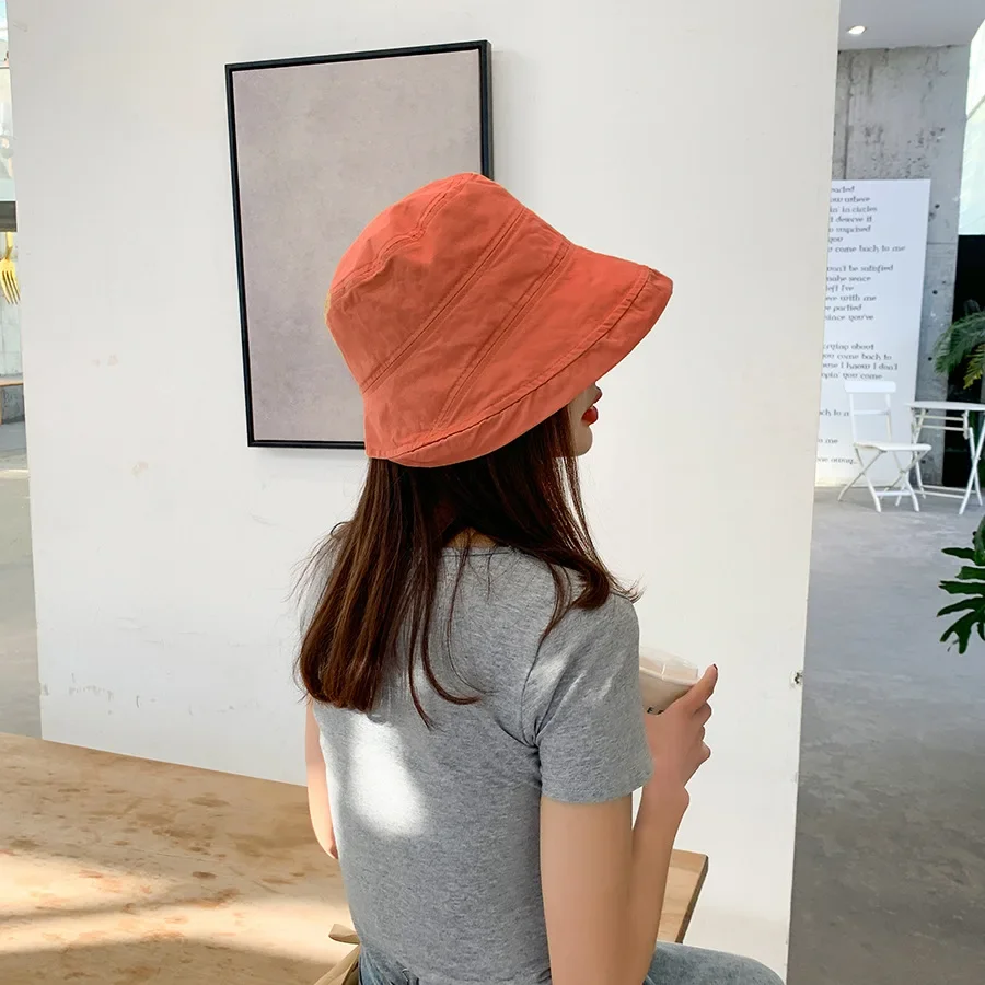 

New Spring and Summer Breathable Cotton Irregular Bucket Hat For Women Girl Fashin Soild Flat Fisherman Basin Cap MAXSITI U