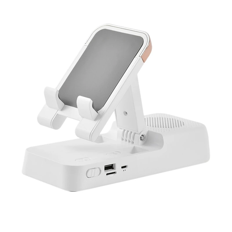 

Bluetooth Speaker Phone Holder,HD Surround Sound Cell Phone Speakers,Adjustable Phone Holder for Desk Suitable White