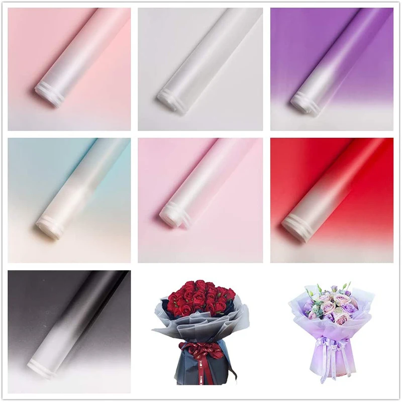 Gradient Opp Flower Wrapping Paper Mist Surface - Temu