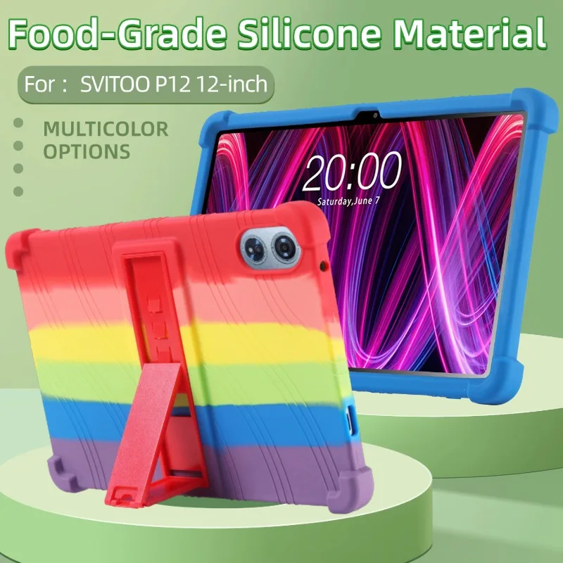 SVITOO 12-Inch Professional Shockproof Silicone Tablet Case with Secure Stand