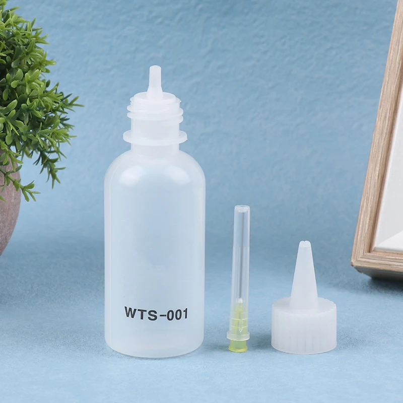 /KQM/1pc 50ML WTS-001 디스펜서용 바늘이 있는 플라스틱 액체 알코올, 휴대폰 PCB 용접 수리용 로진 솔더 플럭스 페이스트