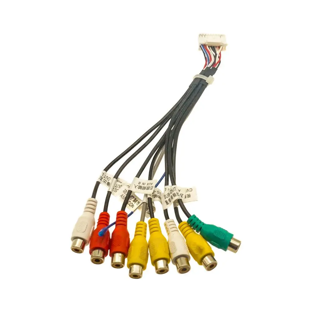 CarAudioHeadUnitStereoWireHarnessKits20pin8headRcaCable
