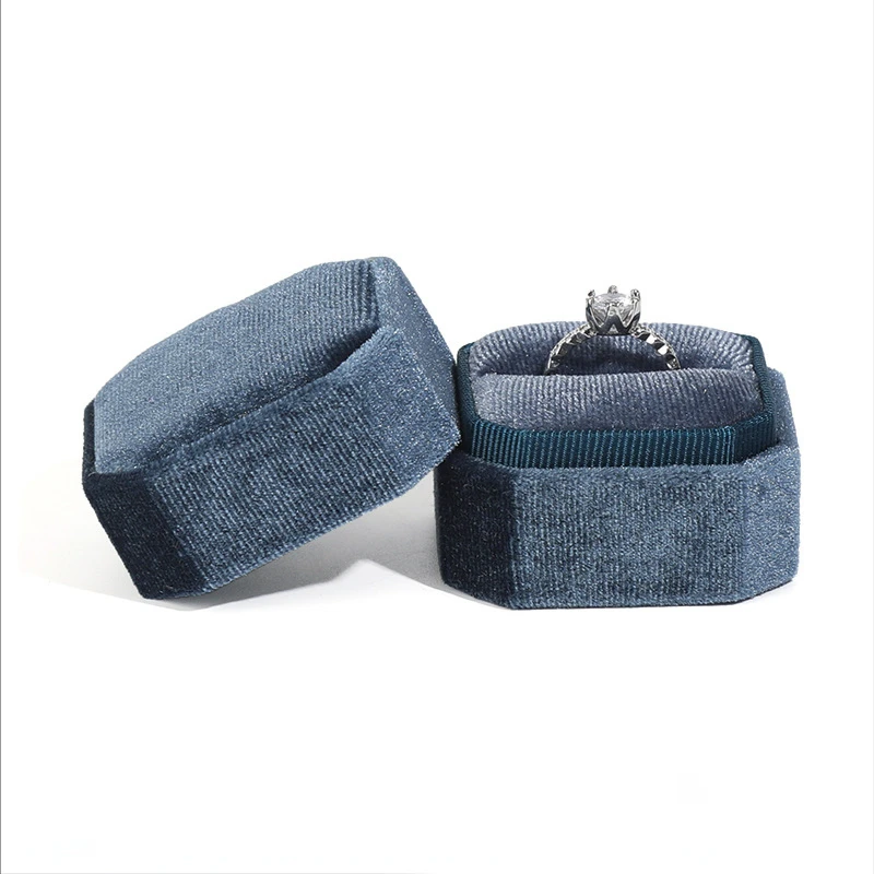 Delicate Handmade Vintage Velvet Pendant Necklace Ring Gift Box Jewelry Display Packaging Case with Good Quality