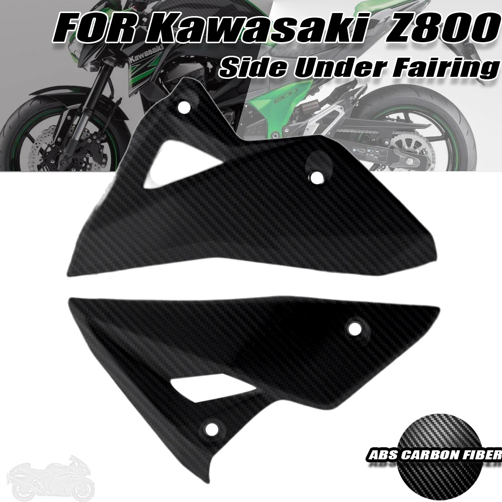 

Motorcycle Fairing Parts Plastic ABS Left + Right Side Under Fairing Radiator Carbon Fiber Color for Kawasaki Z800 2013-2018
