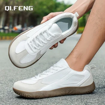 Novedad de verano, zapatos de punta ancha para hombre, zapatos planos informales y modernos de malla transpirable, zapatos deportivos de gran tamaño 40-50 2
