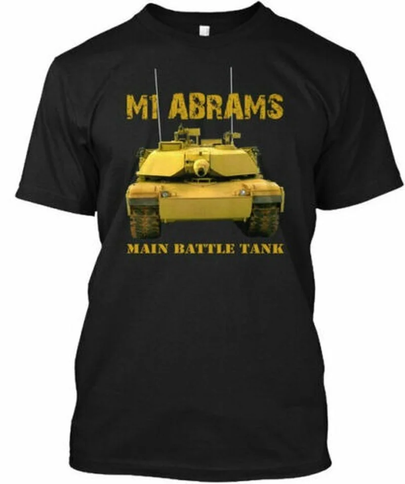 

USA M1 Abrams Main Battle Tank Men T-Shirt Short Casual 100% Cotton Shirts Summer Men Clothing