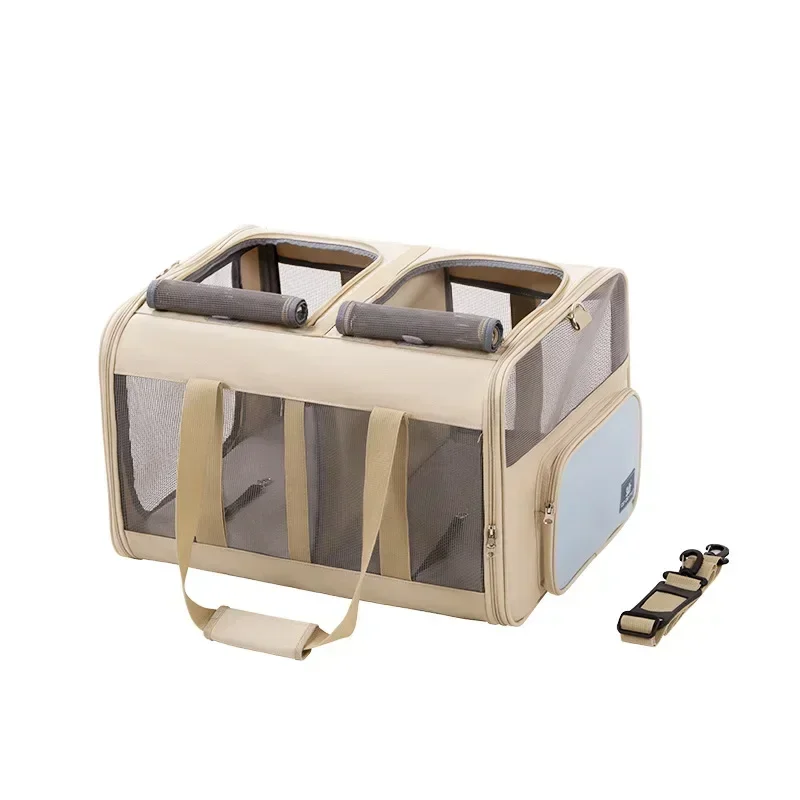 Pets Carrier Bag Lightweight and Breathable Pet Shoulder Bag Large Capacity Cat Multi Pet Suitcase Foldable Cat Backpack