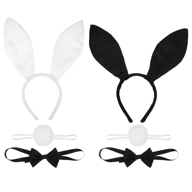 Women's Bunny Accessory Set Rabbit Ears Cosplay Set Party Accessories Bunny Headband Bow Tie Tail For Adult Children Masquerade 1