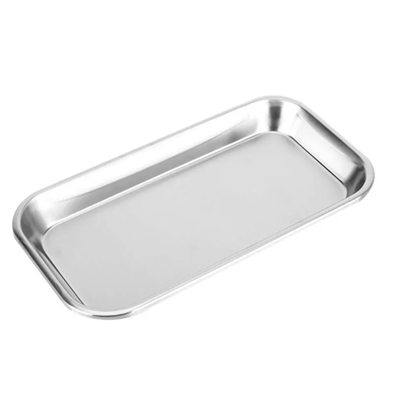 

1PC Stainless Steel Cosmetic Storage Tray Tatoo Nail Art Equipment Plate Dish Doctor Surgical Dental Tray For Home Salon Storage