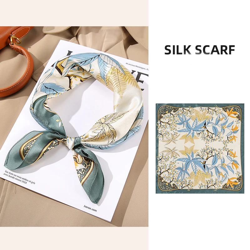 

Suzhou Embroidery 100% Natural Silk Small Square Scarves Women Girls Fashion Decoration Headscarf Hair Band For Four Season