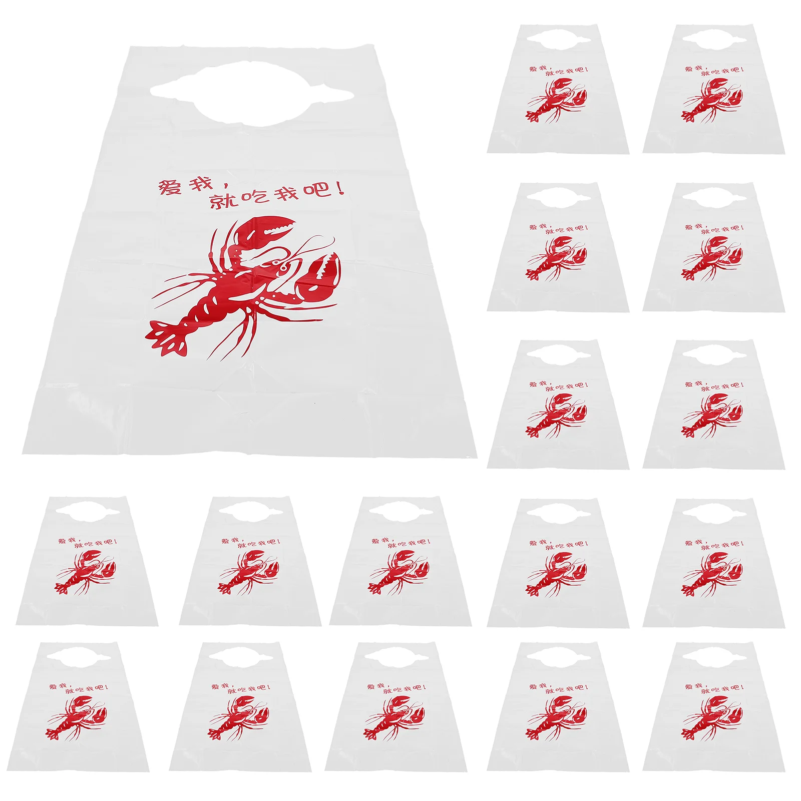 

100Pcs Adults Bibs Mealtime Bibs Funny Lobster Bibs Elderly Seafood Bibs Disposable Mealtime Bibs