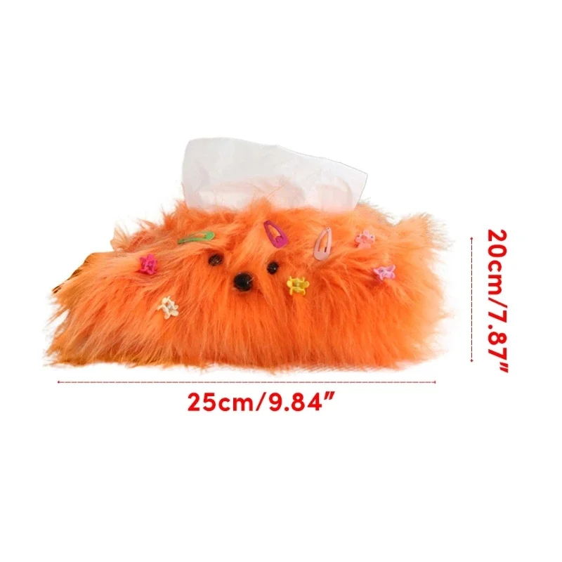 Fun Cartoon Tissue Box Paper Holder Cover for Home Decor Plush Dog Tissue Box Paper Container Living Room 6