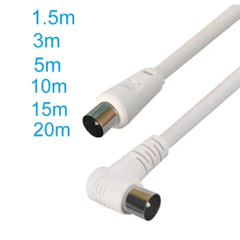 TV와 동축 안테나 위성 케이블, 90 도 직각 수-직선 수 커넥터, 5M 3M 1.5M RF RG6 쿼드 쉴드 CL2