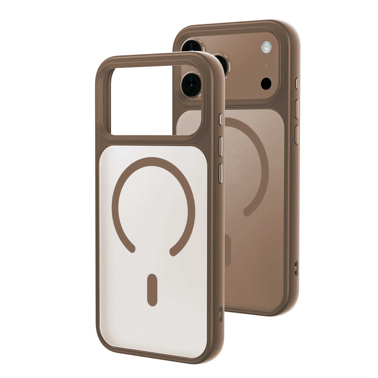 Magsafe-Compatible Shockproof Glossy Clear Armor Case with Magnetic Wireless Charging