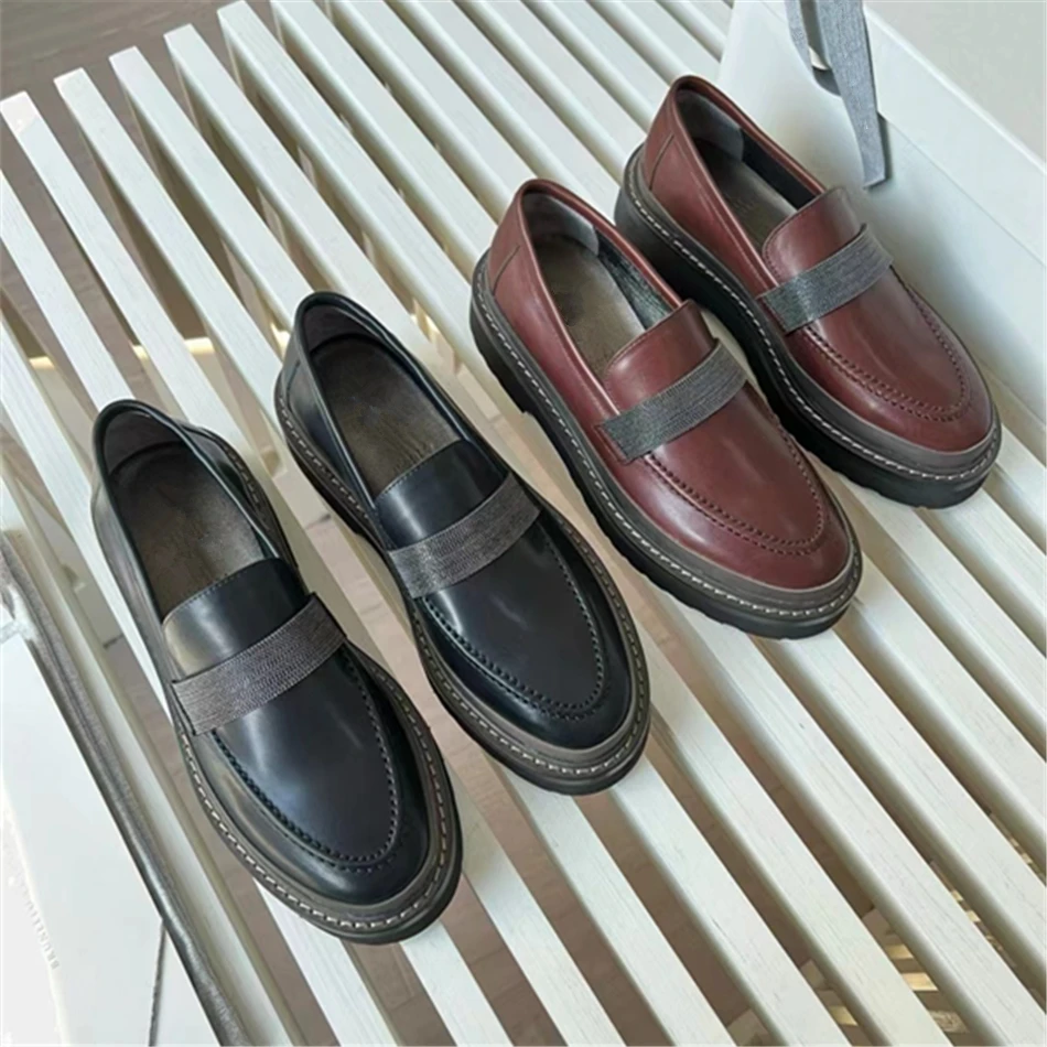 

Замшевые мокасины с подкладкой из овчины и драгоценной вставкой, новинка зимы 2023, Роскошные туфли на плоской подошве для