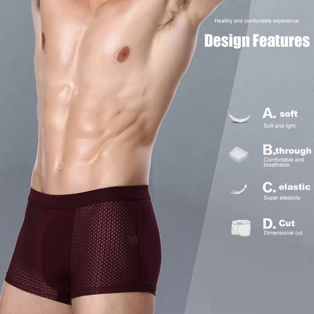 Breathable Men's Flat Underwear High Elasticity Comfortable Four Cornered - Image 5
