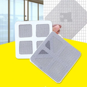 창문 스크린 수리 테이프, 모기장 커튼 문짝 스크린 수리 패치, 곤충 그물 집 물건, 10cm x 10cm, 1/3/6 개 상품 이미지