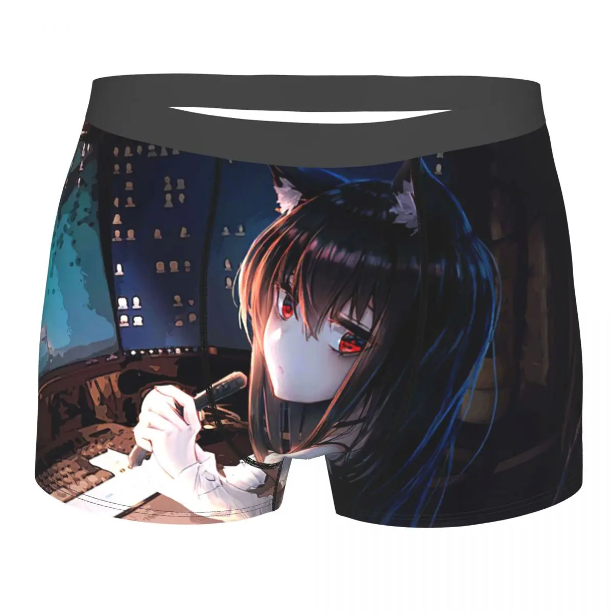 Anime Girl,Digital Artist Underpants Breathbale Panties Male Underwear Print Shorts Boxer Briefs mens hip hop streetwear harajuku sweater vintage japanese style anime girl knitted cotton pullover sweaters male