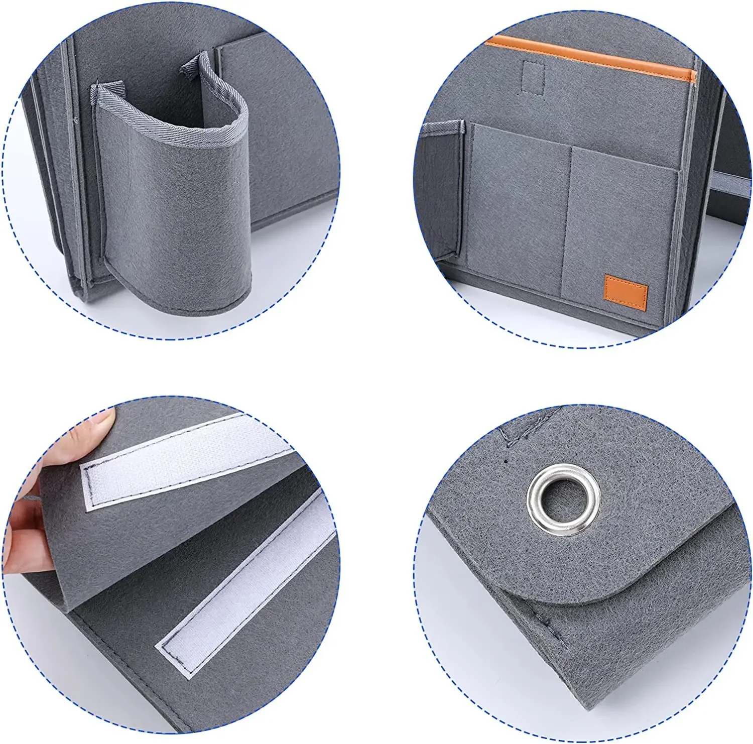 Felt Bedside Storage Bag Bedroom Dormitory Hanging Holder Sofa Books Magazines Sundires Neatening Home Office Organizer Bag