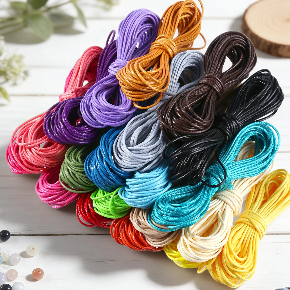 20가지 색상 1mm 왁스 코드 폴리에스터 코드, 왁스 처리된 둥근 꼬임 코드 팔찌 줄 왁스 실, 쥬얼리 제작용