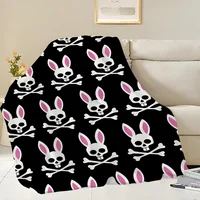 Fashion Cool P-Psycho B-Bunny Blanket Skin friendly comfort warm soft plush blanket suitable sofa living room office bedroom 1