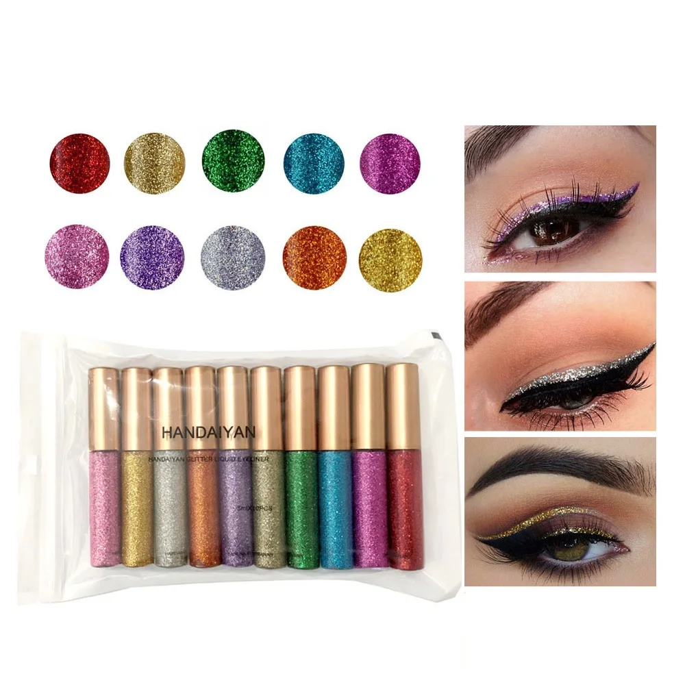 

10 цветов/коробка, тени для век и подводка