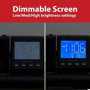 Projection Alarm Clock Radio with Dual Alarm Auto Time Set Temperature Display 4