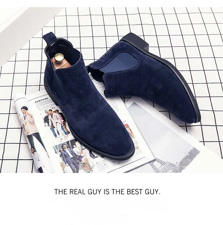 blue suede boots mens