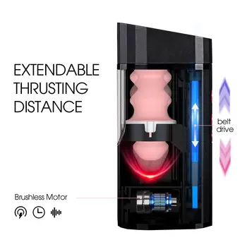Wearable Automatic Male Masturbators - Hands Free Visible Masturbator Cup Blowjob Hine With 10 Thrusting & 2 Realistic