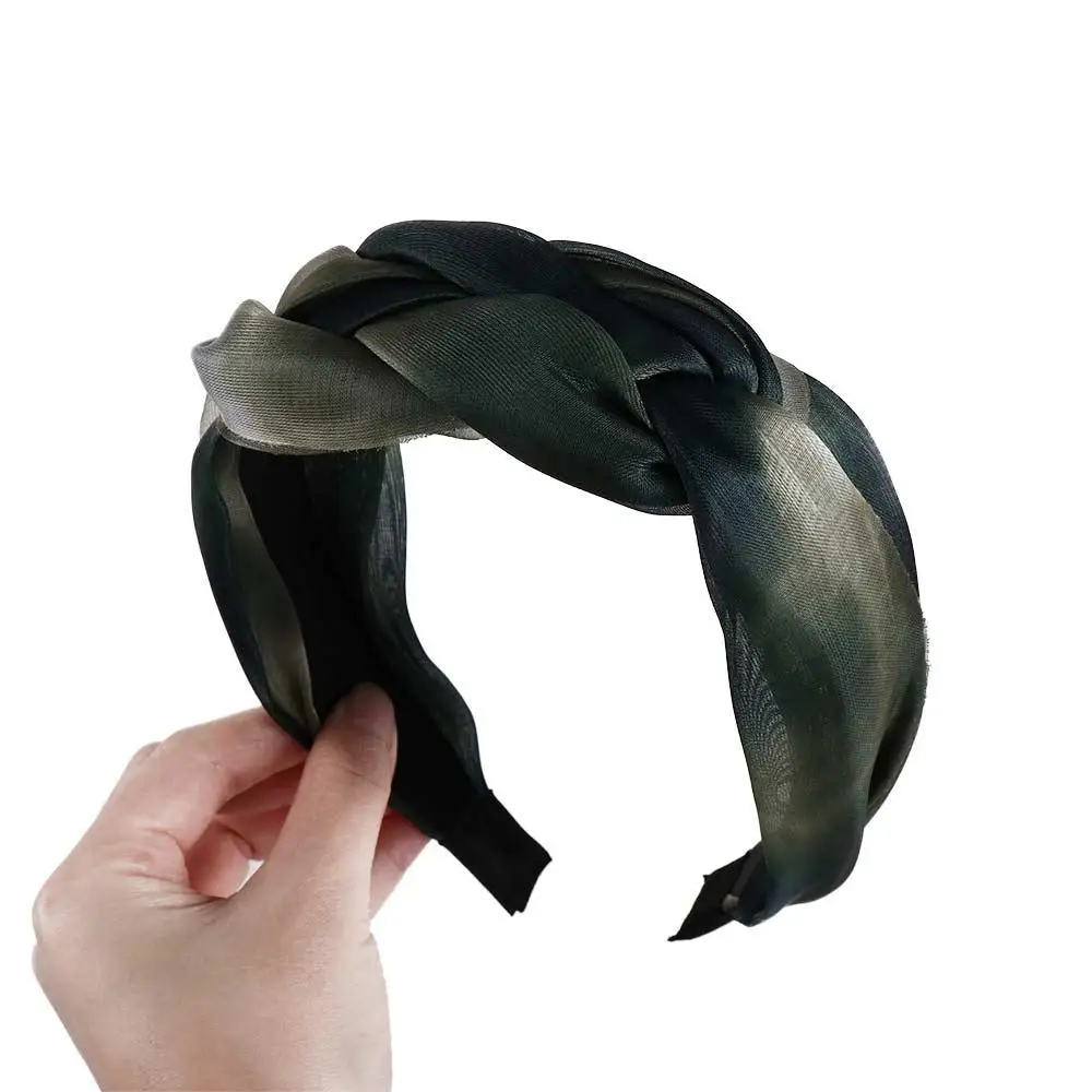 Wash Face Girls Female Makeup Headdress Mesh Hair Accessories Twisted Braid Hair Hoop Korean Style Headband Women Headband