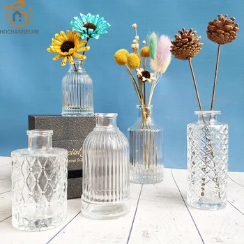 Simple Transparent Glass Small Vase Nordic Decoration Living Room Flower Home Vases For Flowers Aromatherapy Bottle 1