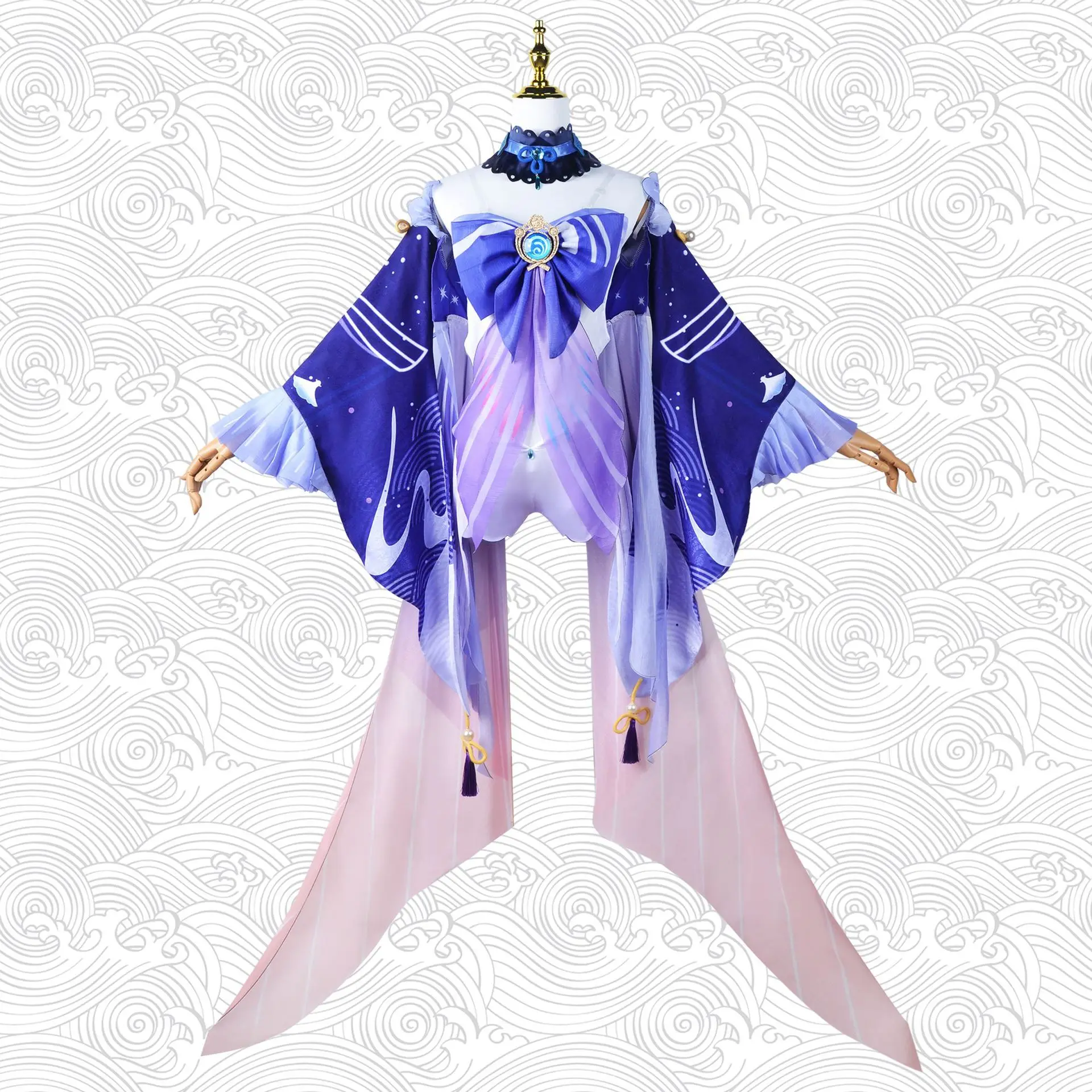 Genshin Impact Sangonomiya Kokomi Traditional Japanese Dress Cosplay Costume