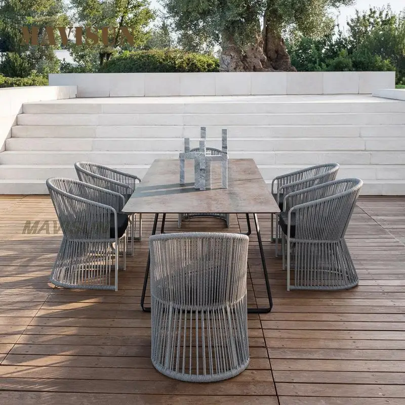 High-Back Rattan Sofa Set For Living Room Leisure Chairs With Coffee Table Outdoor Table And Chair Furniture Combination