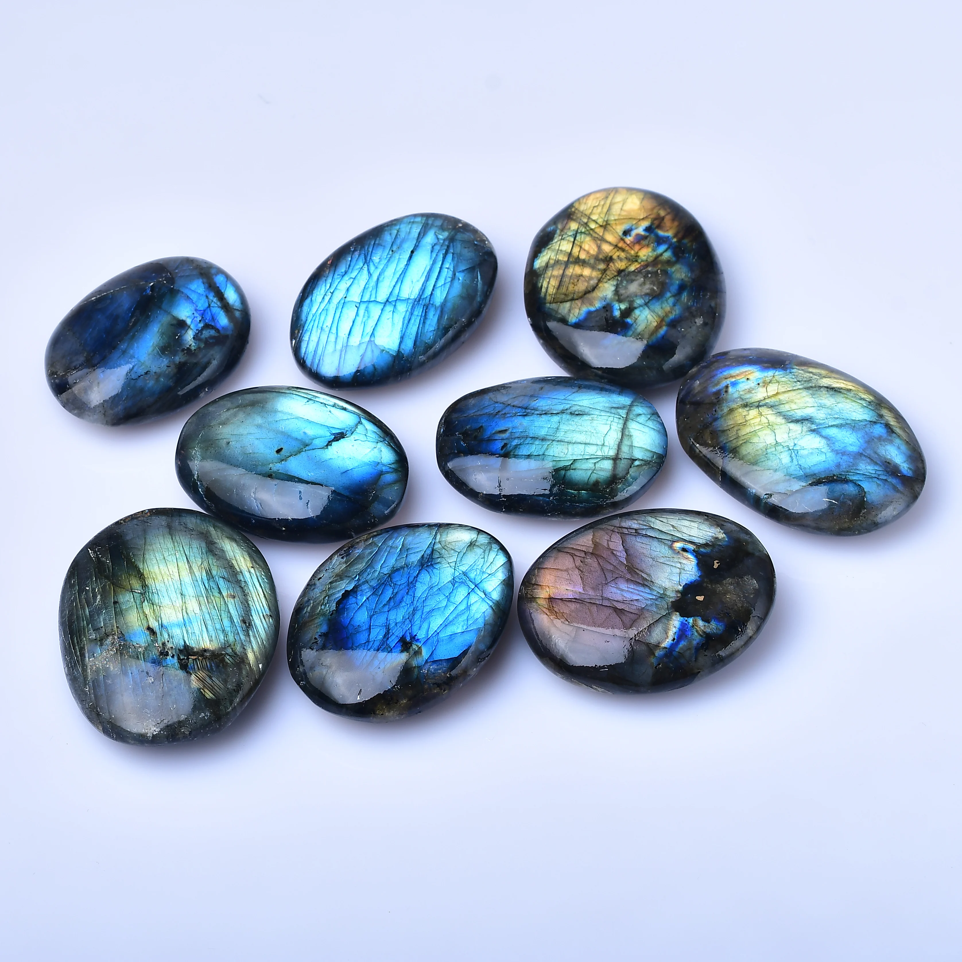 

Natural Crystal Labradorite Oval Quartz Polished Reiki Healing Exquisite Room Decor Moonstone
