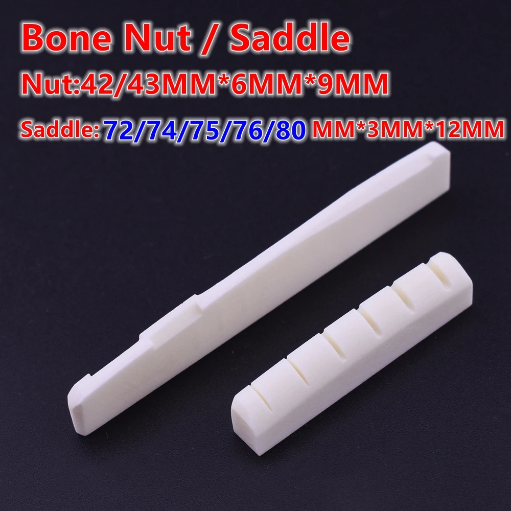 Guitar Bone Nut and Bridge Saddle 1pc Made of Real Bone for acoustic/ electric guitar parts and accessories guitar tool