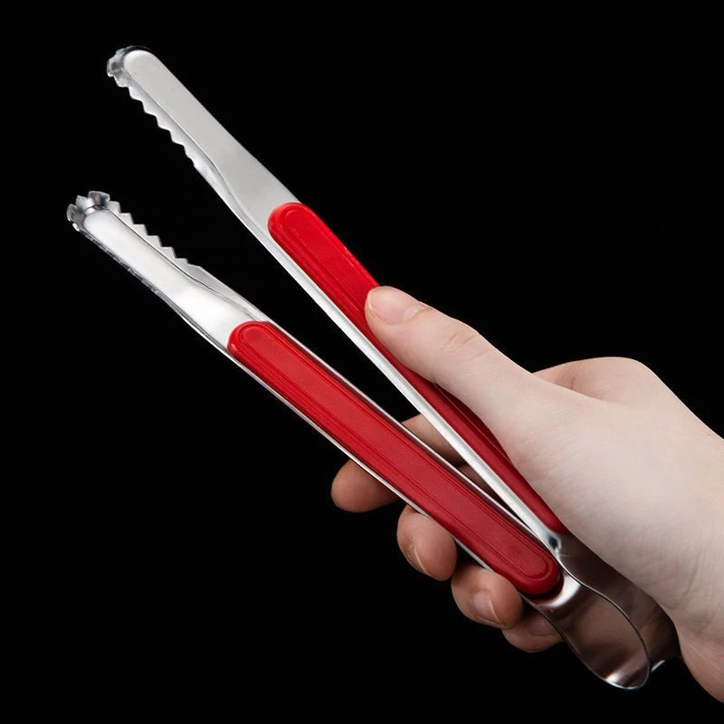 Food Tongs 10 Inch Stainless Steel Barbecue Grill Meat Clip Non-Slip Cooking Salad Steak Clamp Utensils