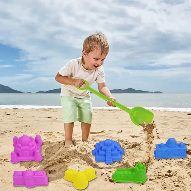 6 Pcs/set Creative Castle Sand Clay Mold Building Pyramid Sandcastle Beach Sand Toy Bath Interactive Funny Game Beach Toys 5