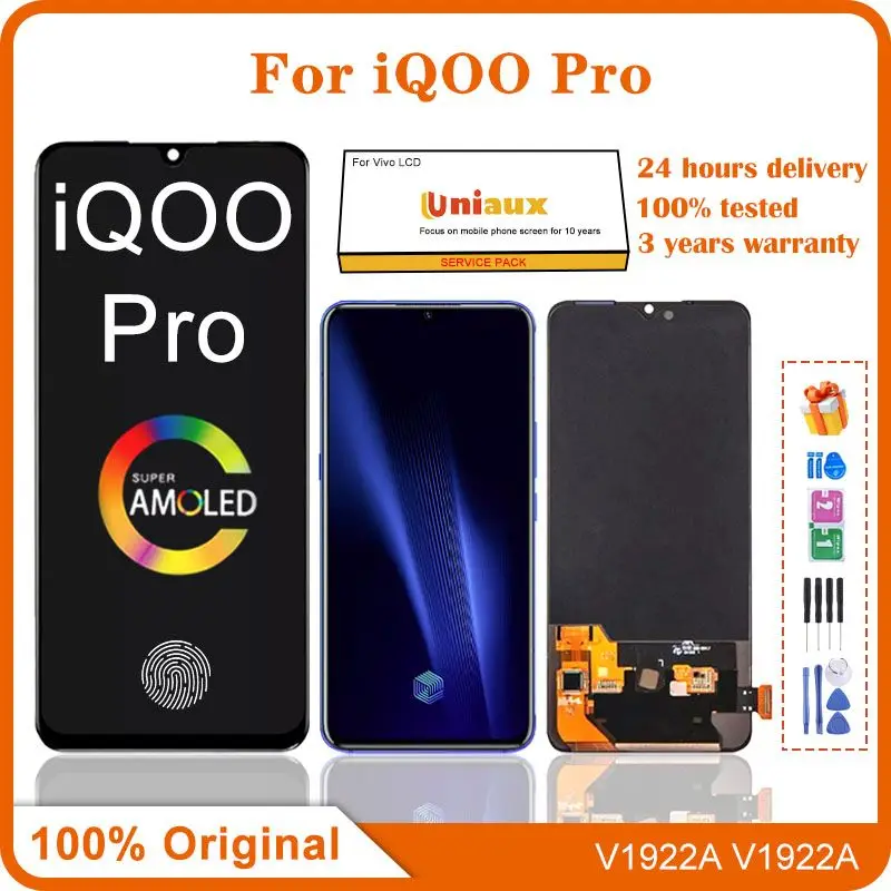 

6,41 "оригинальный AMOLED для Vivo IQOO Pro ЖК-дисплей кодирующий преобразователь сенсорного экрана в сборе для vivo iqoo pro ЖК-дисплей с поддержкой отпечатков пальцев