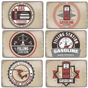 Vintage Metal Tin Signs Decor Car Service Metal Posters Plate Classic Truck Garage Gas Station City Taxi Tin Signs Wall Decor 4