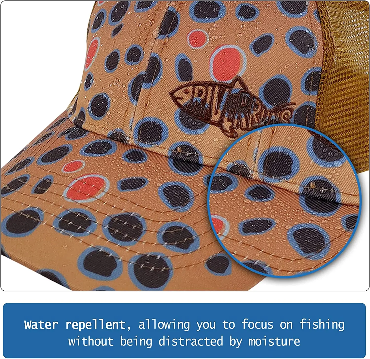 Description Picture 5 of itemEUPHENG Summer Fishing Hats for Men Mesh Back Adjustable Trucker Hats Baseball Caps for Outdoor Fishing Running Hiking