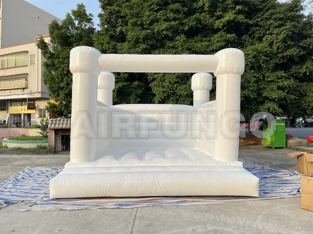 Inflatable White Bounce House PVC Inflatable Bouncy Castle/Moon Bounce House/Bridal Bounce Wedding Bounce House White 4