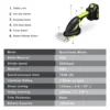 HECUS 2 IN 1 Brushless Electric Hedge Trimmer Cordless Handheld Shrub Grass Pruning Mower Garden Tools For Makita 18V Battery 5