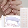 Harunouta 4pcs/set French Semi Cured Gel Nail Strips with Nail Lamp Gel Nail Polish Nail Stickers Fake Nails Manicure Decoration 1